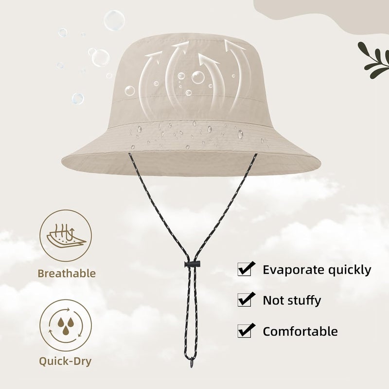 Durio Waterproof Bucket Hats for Woman UPF 50+ Sun Hat UV Protection Packable Rain Hats for Women Lightweight Hiking Hat - Image 5